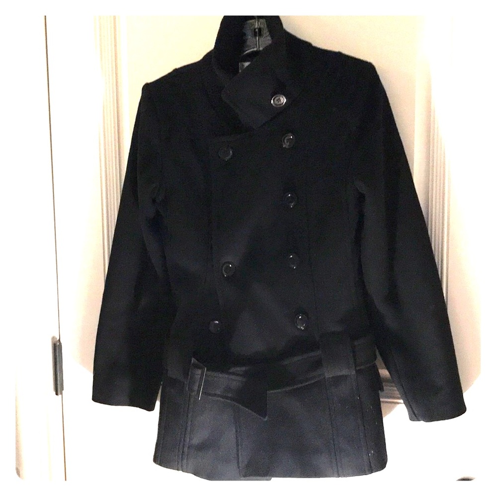 Black wool winter coat